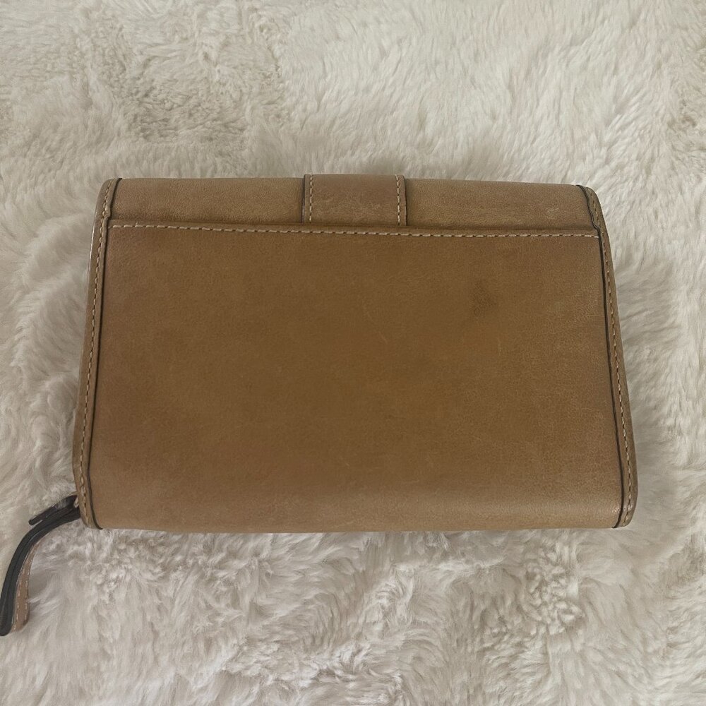 Coach Hamilton Tan Leather Wallet Bi-Fold Snap Closure Logo - Picture 8 of 15